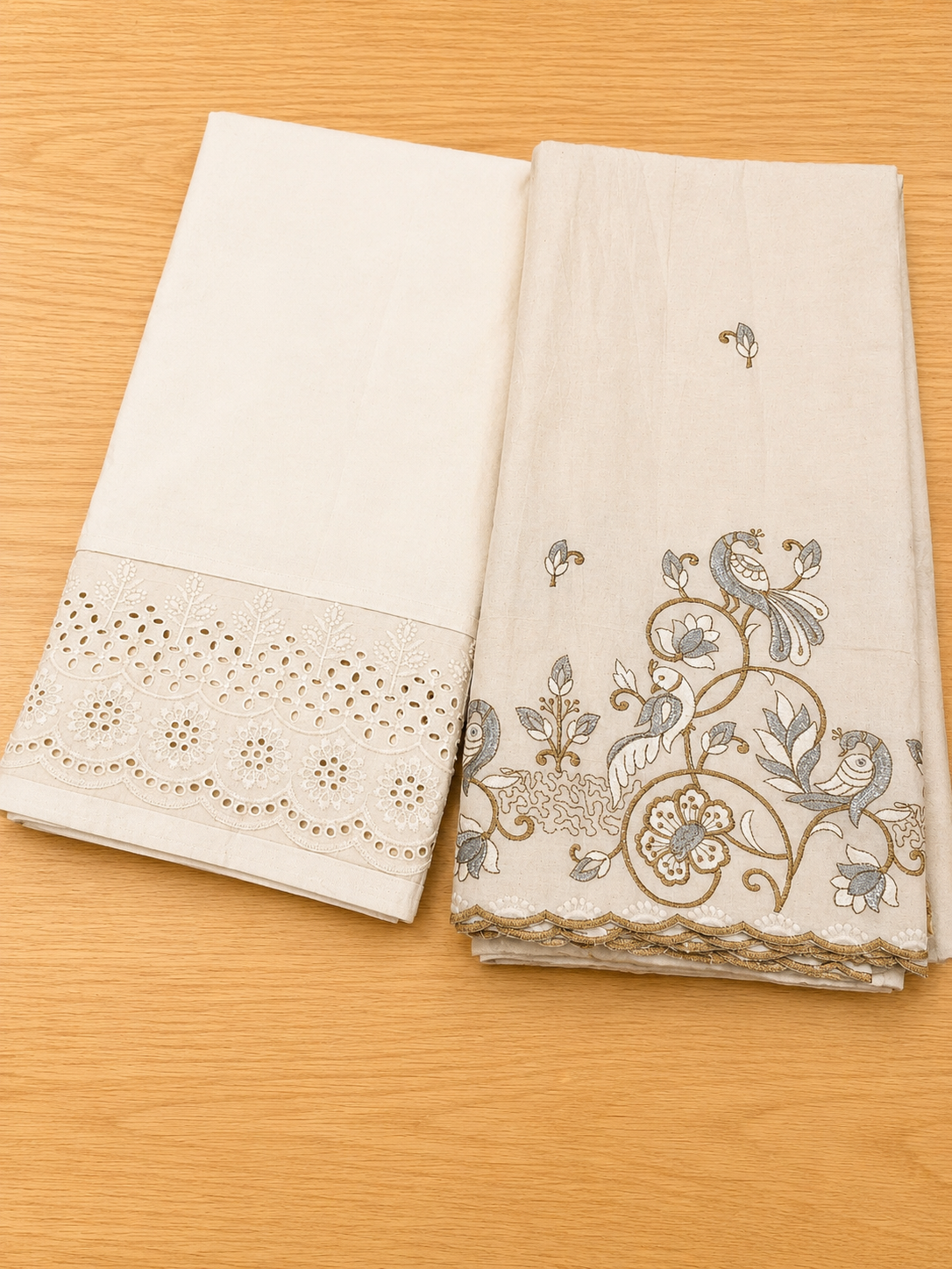 Cotton creamy off white suit