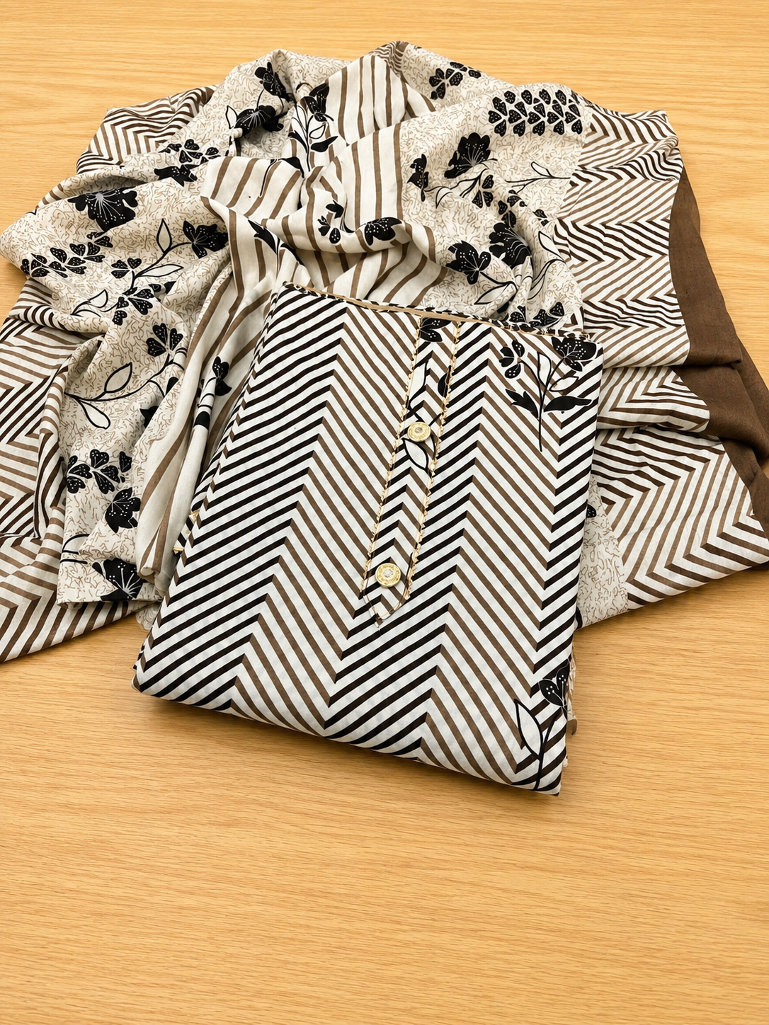 Cotton Zig Zag Print