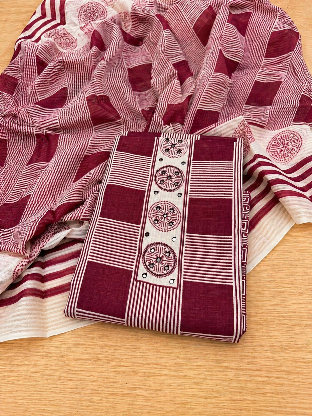 Traditional Box Print Cotton Suit