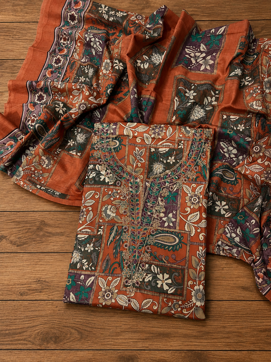 V Neck Cotton Suit