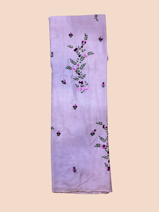 Purple Floral Branch Embroidered Kurti (2.5 Meter)