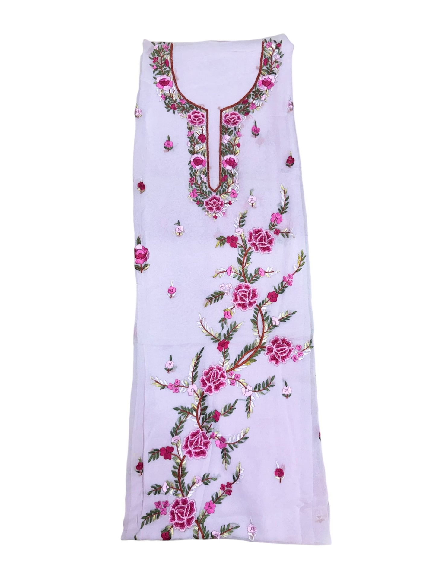 White Floral Embroidered Kurti (2.5 Meter)