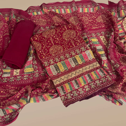 Meera Traditional Handworked Silk Suit Set