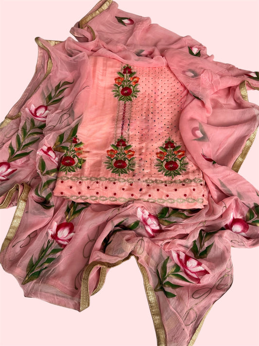 Selina Silk Handwork Suit