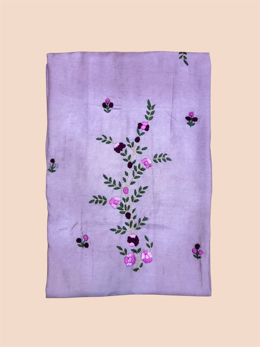 Purple Floral Branch Embroidered Kurti (2.5 Meter)