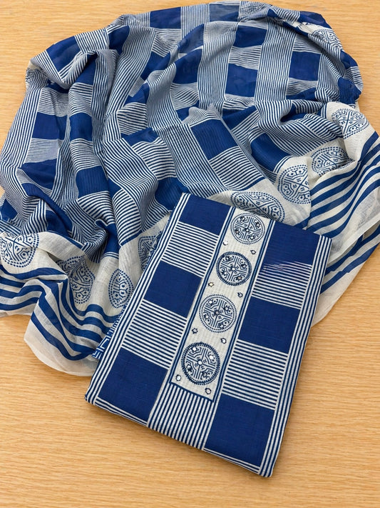 Traditional Box Print Cotton Suit