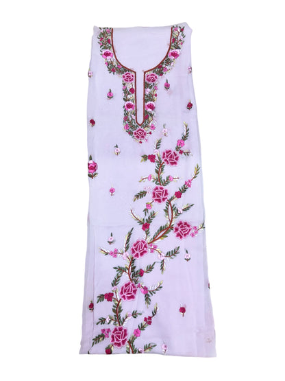 White Floral Embroidered Kurti (2.5 Meter)