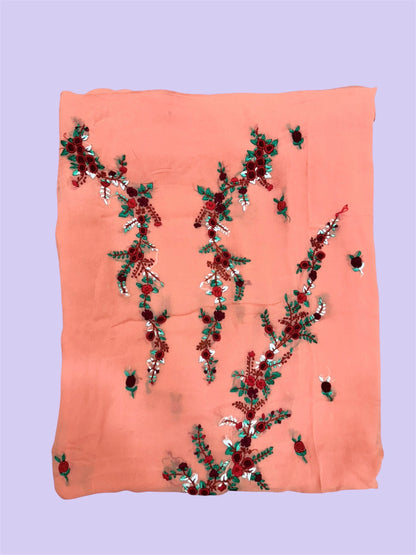 Coral Vine Embroidered Georjatt Kurti (2.5 Meter)
