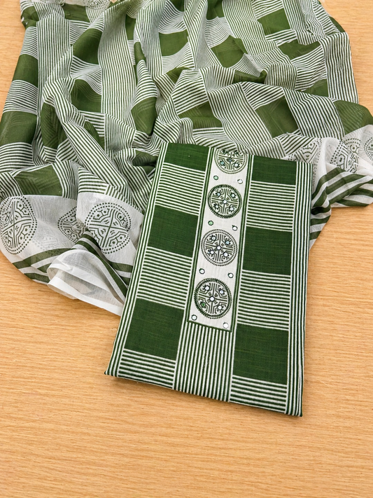 Traditional Box Print Cotton Suit