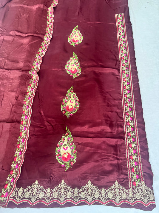 Exquisite Silk Suit Set with Handwork Dupatta - 4 Variants