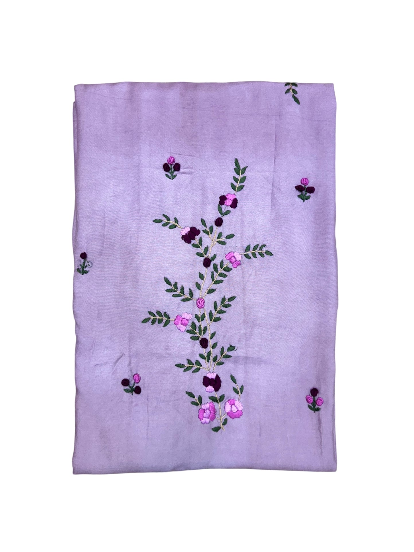 Purple Floral Branch Embroidered Kurti (2.5 Meter)