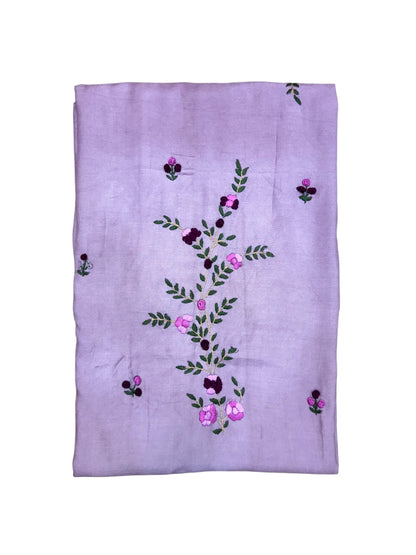 Purple Floral Branch Embroidered Kurti (2.5 Meter)