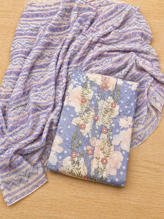 Cotton Embroidered Suit