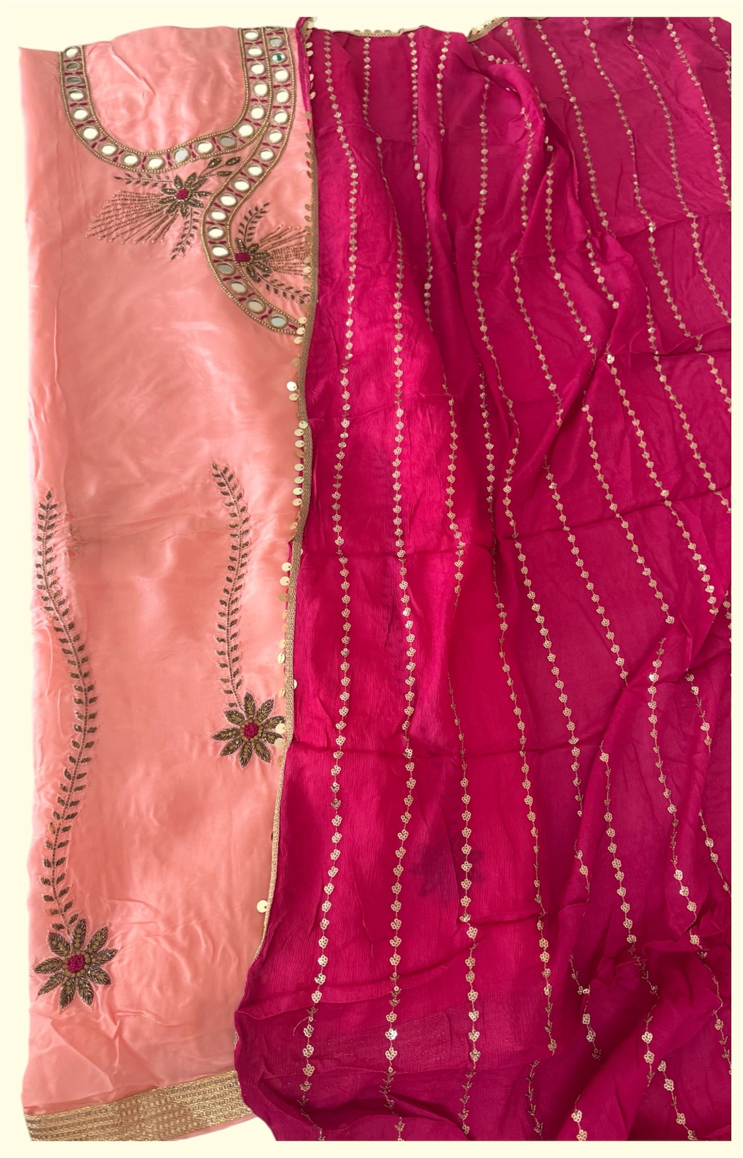 Handcrafted Mirror Work Embroidered Suit with Dupatta