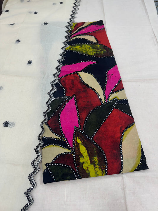 Chic Multicolor Festive Wear Suit with Stone Embellishments and Lace Detailing