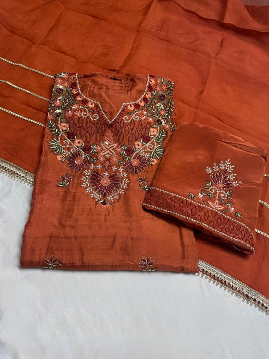 Saina Khadi silk suit set